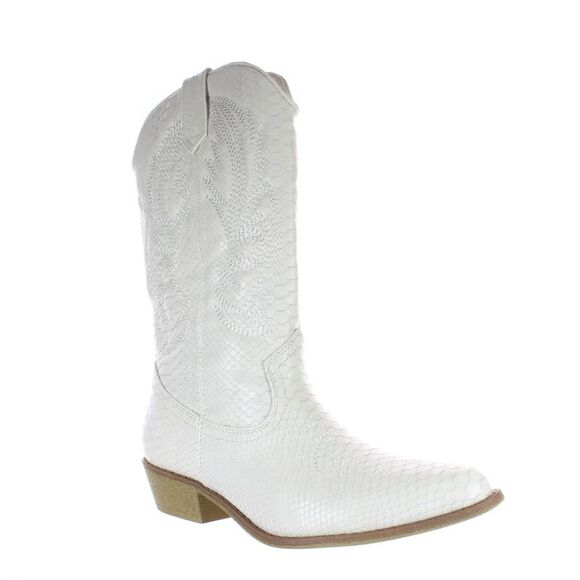 Coconuts Womens White Cowboy, Western Boots Size 6 Medium (B, M) - Picture 2 of 4